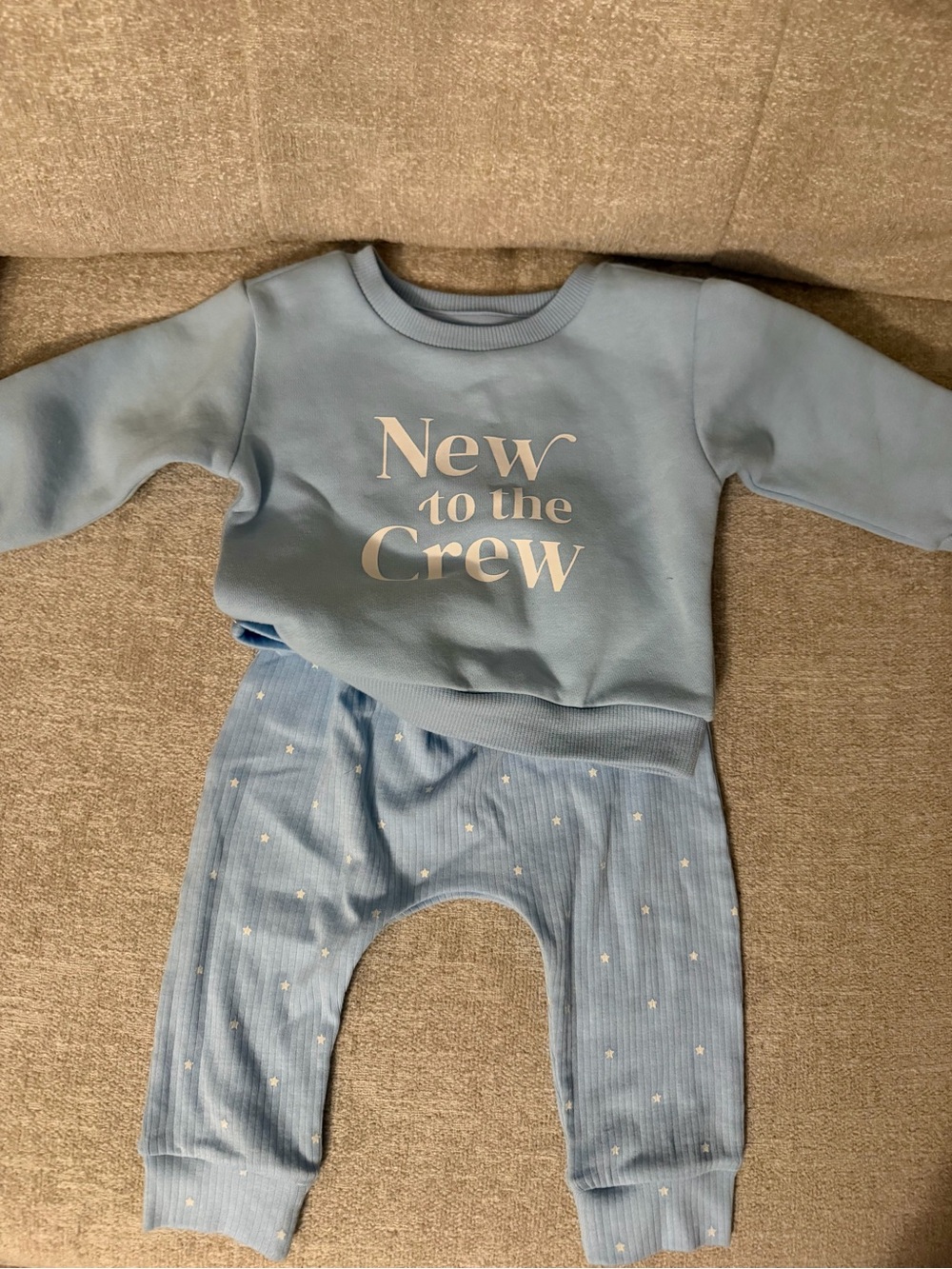 Cloud Island Baby 6-9M New to the Crew Blue Sweatshirt Star Jogger Set NWT